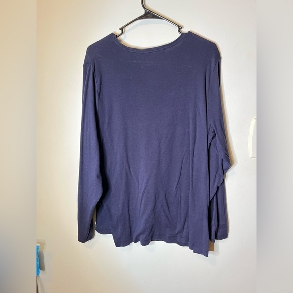 Navy long sleeve top 1X - Picture 2 of 2